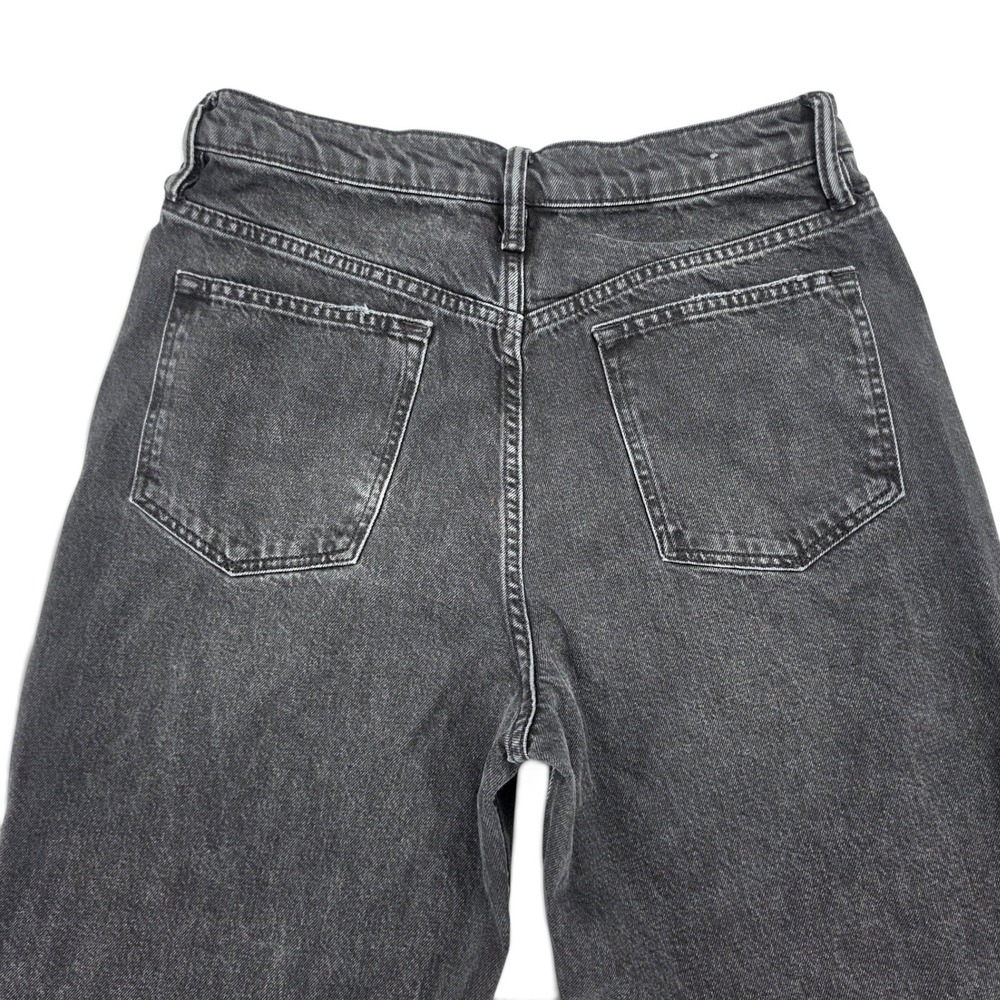 AllSaints‎ Blake Wide Leg Jeans Black W28 Grunge Y2K Raw Hem Designer Denim - Picture 4 of 7